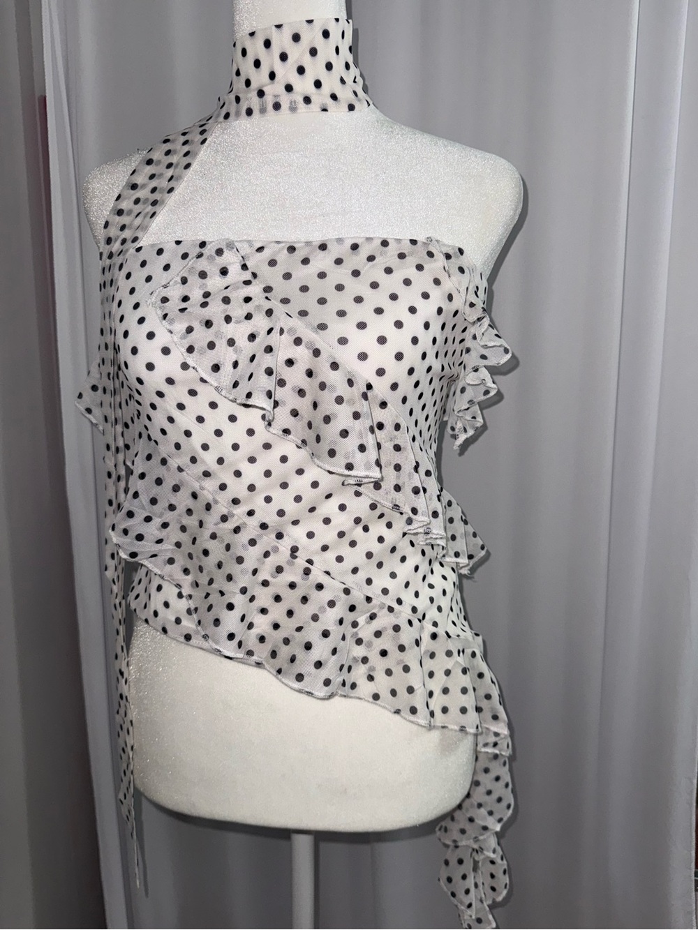 Brand new white with black polka dot top!